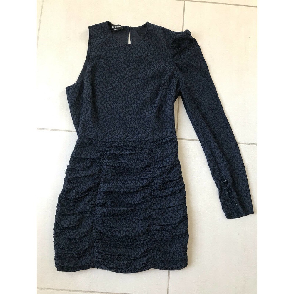Bebe Bodycon Ruched Mini Lined Dress